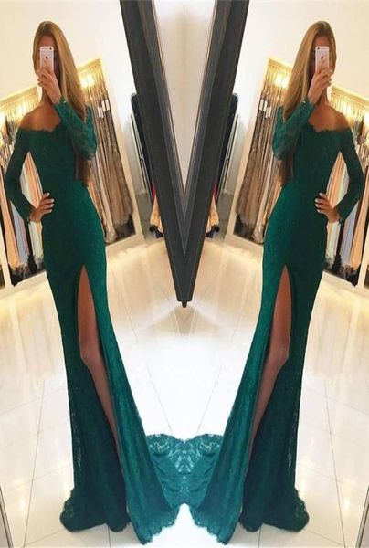 dark green lace long sleeves side slit elegant offtheshoulder prom dresses evening party gowns custom made 20187739974, Black
dark green lace long sleeves side slit elegant offtheshoulder prom dresses evening party gowns custom made 20187739974, Black