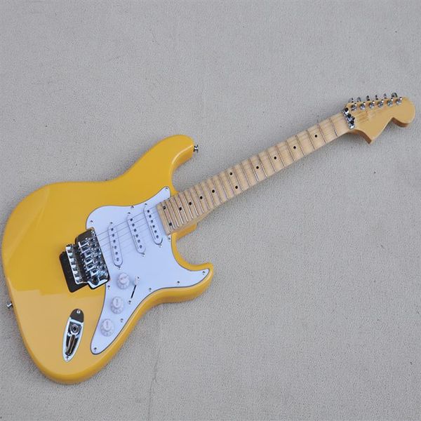 yellow electric guitar with floyd rose scalloped maple fretboard can be customized as request2345
yellow electric guitar with floyd rose scalloped maple fretboard can be customized as request2345
