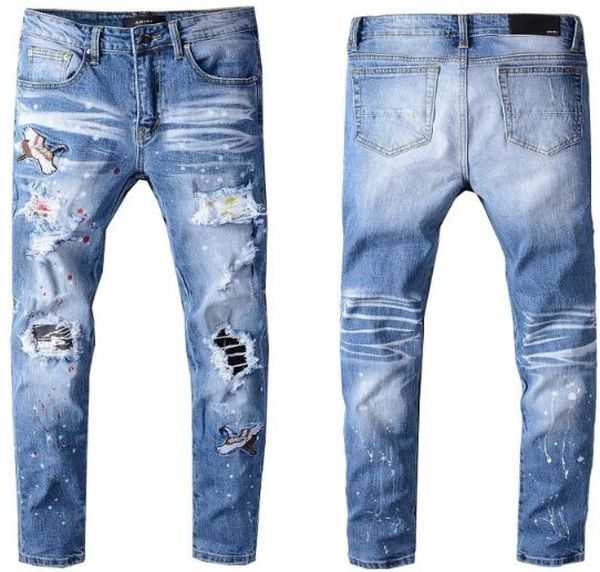 new mens jeans jeans apparel casual feet pants hole denim pants trousers7701751, Blue