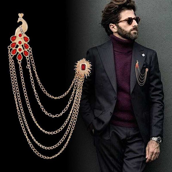 pins brooches new retro brooch pin badge for men suit peacock tassel collar pins with chain shirt crystal corsage luxury jewelry accessories, Gray
pins brooches new retro brooch pin badge for men suit peacock tassel collar pins with chain shirt crystal corsage luxury jewelry accessories, Gray
