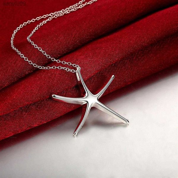 925 sterling silver fine starfish pendant necklace for women luxury fashion party wedding accessories jewelry christmas gifts l230704
925 sterling silver fine starfish pendant necklace for women luxury fashion party wedding accessories jewelry christmas gifts l230704