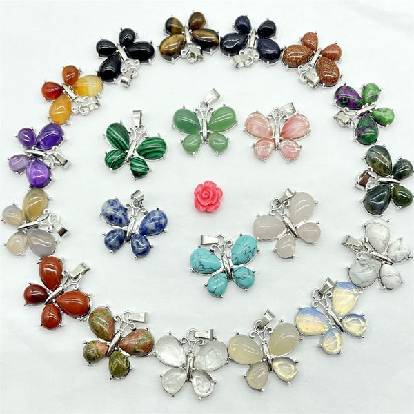 natural crystal stone butterfly pendant lapis amethyst aventurine rose quartz agate charms diy necklaces accessories, Bronze;silver
natural crystal stone butterfly pendant lapis amethyst aventurine rose quartz agate charms diy necklaces accessories, Bronze;silver