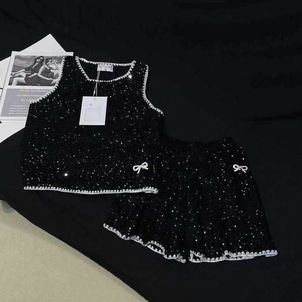 two piece dress designer 23 summer new celebrity style sweet and elegant temperament heavy industry bead bow shorts tank set 19u0, White
two piece dress designer 23 summer new celebrity style sweet and elegant temperament heavy industry bead bow shorts tank set 19u0, White