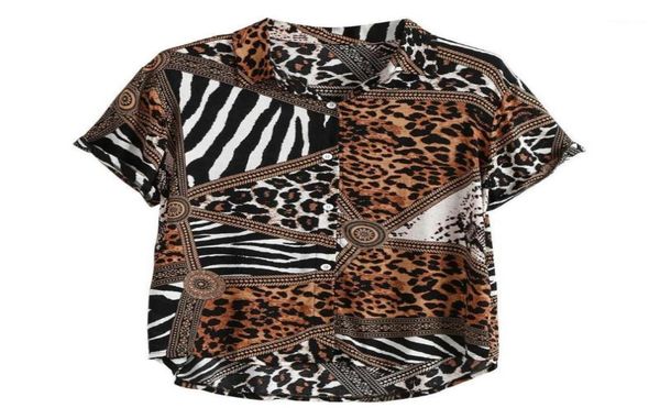 men shirt short sleeve summer fashion leopard patchwork camisa hombre casual button down shirt men streetwear18804830, White;black
men shirt short sleeve summer fashion leopard patchwork camisa hombre casual button down shirt men streetwear18804830, White;black