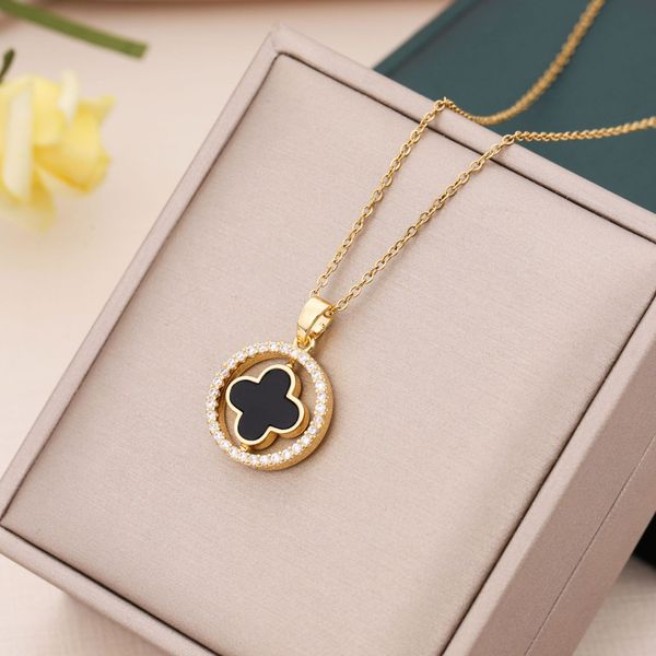 luxury brand 4 leaf black white double side clover pendant necklace for lovers gift, Silver
luxury brand 4 leaf black white double side clover pendant necklace for lovers gift, Silver