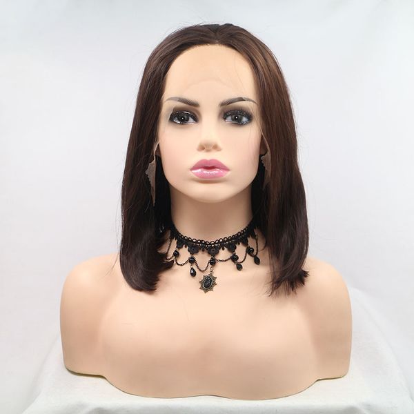 fashionable front lace synthetic fiber high-temperature resistant silk suitable for women's black short straight wigs
fashionable front lace synthetic fiber high-temperature resistant silk suitable for women's black short straight wigs