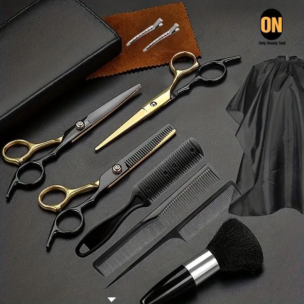 11pcs/set hair cutting scissors set barber hairdressing scissors kit stainless steel thinning shears scissors combs cape clips
11pcs/set hair cutting scissors set barber hairdressing scissors kit stainless steel thinning shears scissors combs cape clips