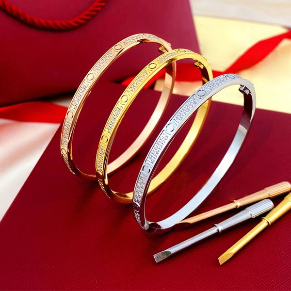 designer bangle screw bracelet for women wedding engagement double row diamonds edition diamond bracelets for banquet jewelry 3 colors with, Black
designer bangle screw bracelet for women wedding engagement double row diamonds edition diamond bracelets for banquet jewelry 3 colors with, Black