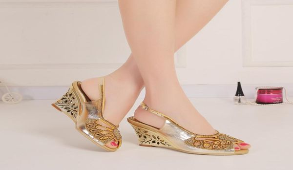 gold rhinestones wedge wedding shoes cutout sandals for brides high heel slingback 8cm chunky heel crystals shoes women peep toe 2296060, Black
gold rhinestones wedge wedding shoes cutout sandals for brides high heel slingback 8cm chunky heel crystals shoes women peep toe 2296060, Black