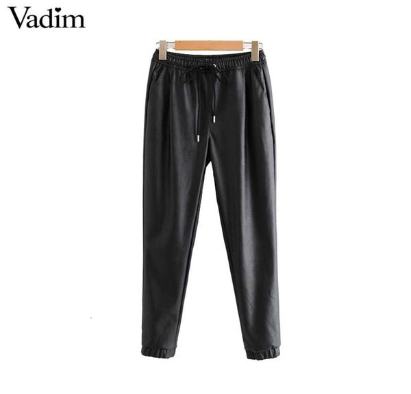 vadim women chic pu leather pants solid elastic waist drawstring tie pockets female basic elegant trousers kb131 v1910194594824, Black;white
vadim women chic pu leather pants solid elastic waist drawstring tie pockets female basic elegant trousers kb131 v1910194594824, Black;white