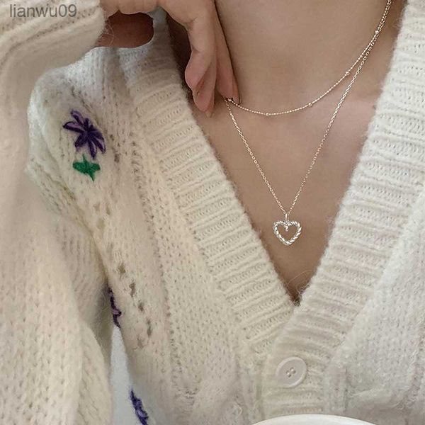 kofsac simple fashion two chain necklace for women charm 925 silver necklaces jewelry hollow heart pendant lady birthday gift l230704
kofsac simple fashion two chain necklace for women charm 925 silver necklaces jewelry hollow heart pendant lady birthday gift l230704
