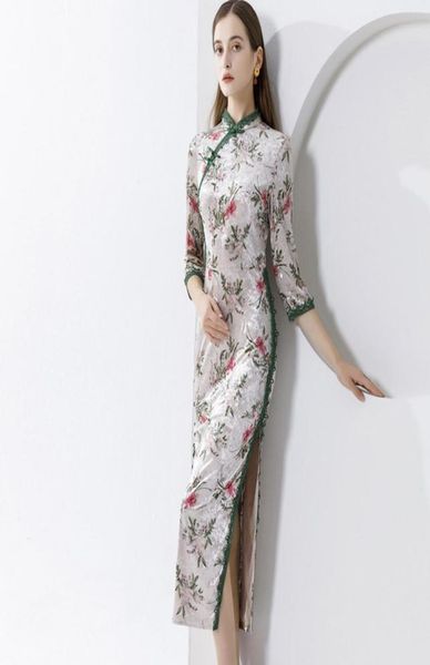womens vintage dresses stand collar 3 4 sleeves printed lace piping side split printed velour chinese qipao dresses8781678, Black
womens vintage dresses stand collar 3 4 sleeves printed lace piping side split printed velour chinese qipao dresses8781678, Black
