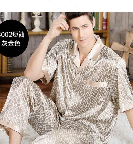 summer mens pajamas set silk pajamas for men sleepwear nightgown home stian soft cozy thin short sleeve pants2210463, Black;brown
summer mens pajamas set silk pajamas for men sleepwear nightgown home stian soft cozy thin short sleeve pants2210463, Black;brown