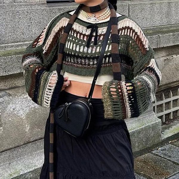 women's sweaters y2k vintage crochet fishnet harajuku kawaii hollow out smock crop women fairycore grunge oversize knitted pullovers 23, White;black
women's sweaters y2k vintage crochet fishnet harajuku kawaii hollow out smock crop women fairycore grunge oversize knitted pullovers 23, White;black