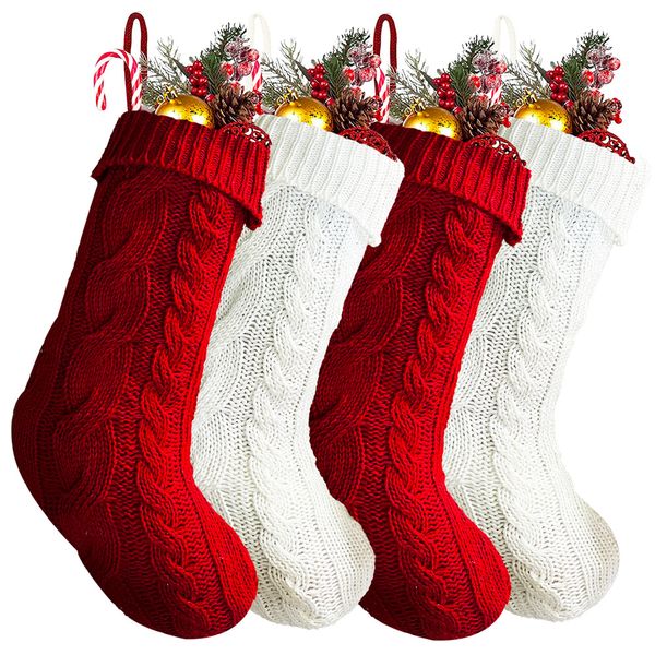 2 pieces christmas stockings xmas ornaments christmas tree decorations woolen candy bags pendant socks, Black
2 pieces christmas stockings xmas ornaments christmas tree decorations woolen candy bags pendant socks, Black