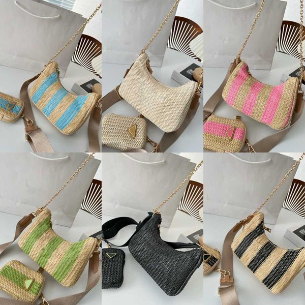 Designer Woven bag Woman crossbody bag luxury tote bag straw beach bags Nylon shoulder bag triangle prad Hobos Handbags Zipper Chain Purses Lady summer, 13
Designer Woven bag Woman crossbody bag luxury tote bag straw beach bags Nylon shoulder bag triangle prad Hobos Handbags Zipper Chain Purses Lady summer, 13