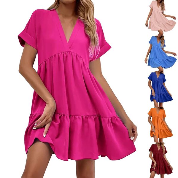 urban dresses pink elegant women casual beach sundress summer solid color short sleeve mini dress lady loose party big swing ruffles dress 2, White;black
urban dresses pink elegant women casual beach sundress summer solid color short sleeve mini dress lady loose party big swing ruffles dress 2, White;black