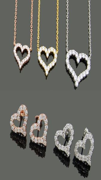 designer jewelry women diamond heart pendant necklaces rose gold earrings suits never fading stainless steel 3 colors silver golde7122678
designer jewelry women diamond heart pendant necklaces rose gold earrings suits never fading stainless steel 3 colors silver golde7122678