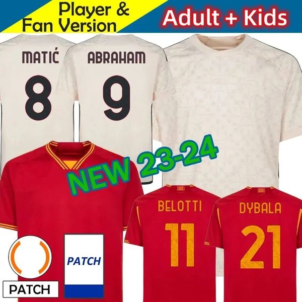 23 24 maglie totti soccer jerseys kids kit 2023 2024 home away football shirt calcio maglietta fans player version pellegrini abraham belott, Black;yellow
23 24 maglie totti soccer jerseys kids kit 2023 2024 home away football shirt calcio maglietta fans player version pellegrini abraham belott, Black;yellow