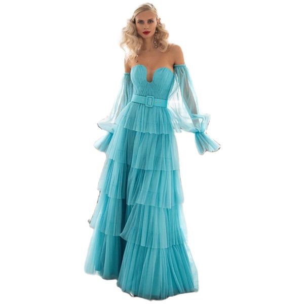 sky blue fluffy tiered prom dresses sweetheart detachable sleeve layered formal gown high split womens pgraphy dress, Black
sky blue fluffy tiered prom dresses sweetheart detachable sleeve layered formal gown high split womens pgraphy dress, Black