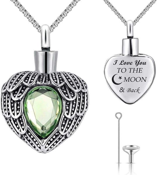 muerdou urn necklaces for ashes urns human angel wing birthstone cremation jewelry keepsake holder memorial necklace pendant, Silver
muerdou urn necklaces for ashes urns human angel wing birthstone cremation jewelry keepsake holder memorial necklace pendant, Silver
