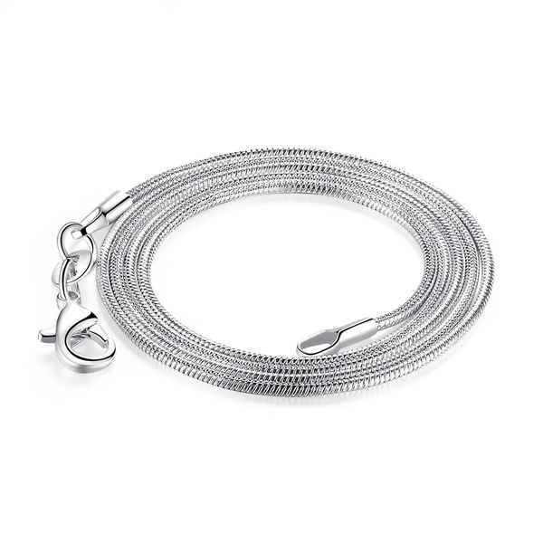 big promotion 1mm 925 silver plated snake chain necklace with lobster clasps jewelry chains for pendant diy 18inch to 24 inch 100pcs/lot
big promotion 1mm 925 silver plated snake chain necklace with lobster clasps jewelry chains for pendant diy 18inch to 24 inch 100pcs/lot