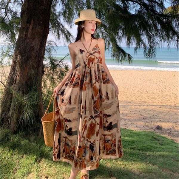 recreation style beach dress for women summer design halter medium long casual a line, Black;gray
recreation style beach dress for women summer design halter medium long casual a line, Black;gray