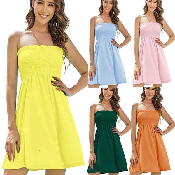 summer strapless dress french womens princess wrapped chest backless pleated skirt mini, Black;gray
summer strapless dress french womens princess wrapped chest backless pleated skirt mini, Black;gray