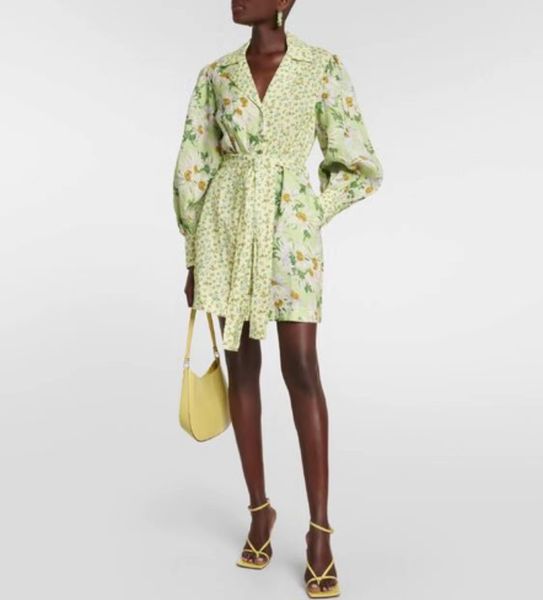 australian designer dress lantern sleeve floral printed linen mini dress, Black;gray
australian designer dress lantern sleeve floral printed linen mini dress, Black;gray