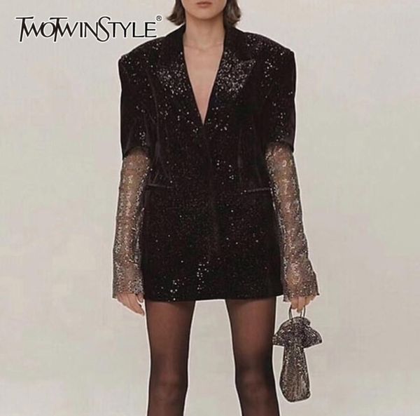 twotyle patchwork diamonds elegant womens coats notched long sleeve perspective coat female autumn fashion y2001011035764, Black;brown
twotyle patchwork diamonds elegant womens coats notched long sleeve perspective coat female autumn fashion y2001011035764, Black;brown