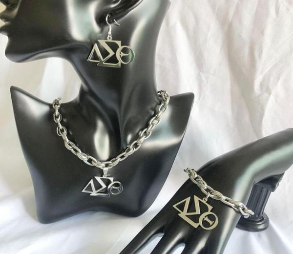 earrings necklace hand made greek sorority dst logo fashion classic stainless steel amp temperament set3205999, Silver
earrings necklace hand made greek sorority dst logo fashion classic stainless steel amp temperament set3205999, Silver