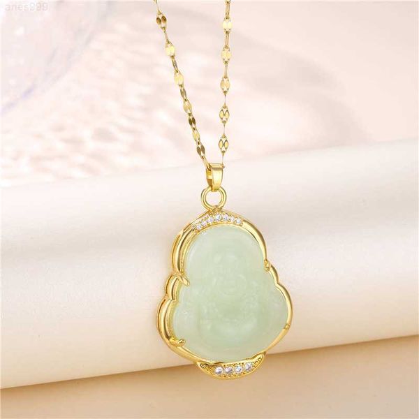 stainless steel chain zircon diamond inlaid big belly maitreya buddha necklaces gold plated jade buddha pendant necklaces, Silver
stainless steel chain zircon diamond inlaid big belly maitreya buddha necklaces gold plated jade buddha pendant necklaces, Silver
