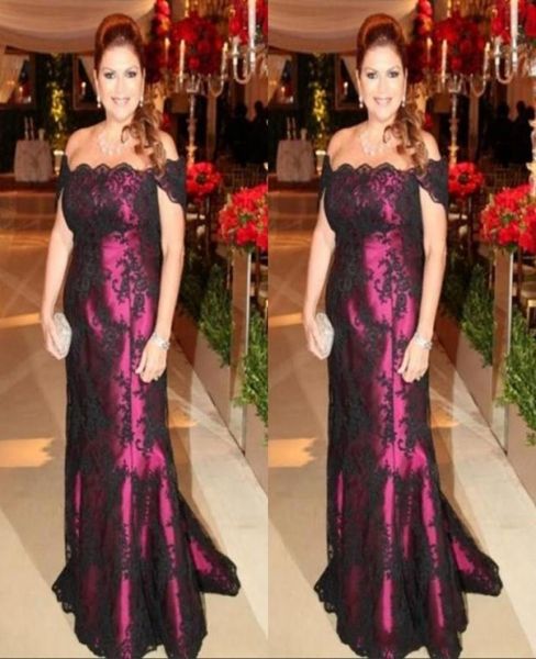 elegant off the shoulder black lace mother of the bride dresses mermaid long evening party gowns wedding guests dress plus size gr6044070, Black;red
elegant off the shoulder black lace mother of the bride dresses mermaid long evening party gowns wedding guests dress plus size gr6044070, Black;red