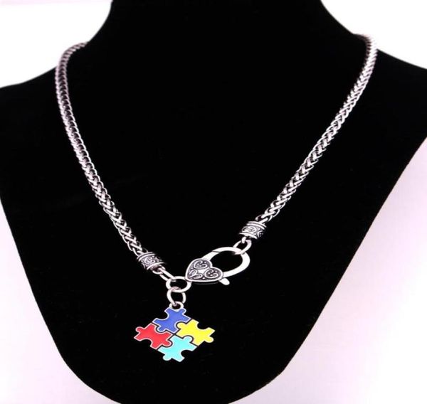 new styles puzzle piece pendant with wheat link chain necklace autism awareness jewelry8039702, Silver
new styles puzzle piece pendant with wheat link chain necklace autism awareness jewelry8039702, Silver