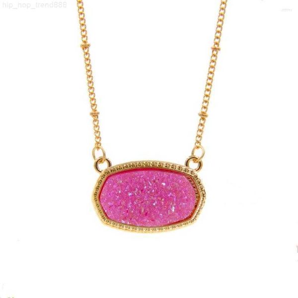 pendant necklaces resin oval druzy necklace gold color chain drusy hexagon style luxury designer brand fashion jewelry for women, Silver
pendant necklaces resin oval druzy necklace gold color chain drusy hexagon style luxury designer brand fashion jewelry for women, Silver