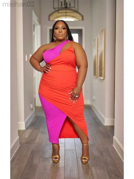 basic casual dresses zjfzml zz plus size women's dress summer color block spliced one shoulder single spaghetti strap front high split, Black;gray
basic casual dresses zjfzml zz plus size women's dress summer color block spliced one shoulder single spaghetti strap front high split, Black;gray