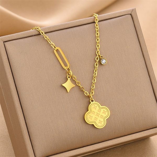 new luxury brand clover pattern pendant necklace 18k gold jewelry for women gift, Silver
new luxury brand clover pattern pendant necklace 18k gold jewelry for women gift, Silver