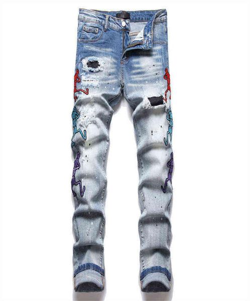 spring new small foot embroidery hip hop jeans men tight elastic knee zipper hole men jean trend men pantalon homme hommes jeans1077263, Blue
spring new small foot embroidery hip hop jeans men tight elastic knee zipper hole men jean trend men pantalon homme hommes jeans1077263, Blue
