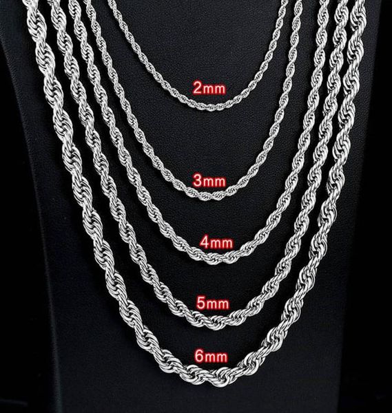 2mm5mm stainless steel necklace ed rope chain link for men women 45cm75cm length with velvet bag5607187, Silver
2mm5mm stainless steel necklace ed rope chain link for men women 45cm75cm length with velvet bag5607187, Silver
