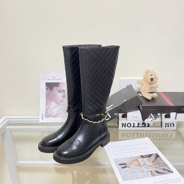 women's leisure designer boots with classic chain autumn and winte fashion shoes for women, Black
women's leisure designer boots with classic chain autumn and winte fashion shoes for women, Black