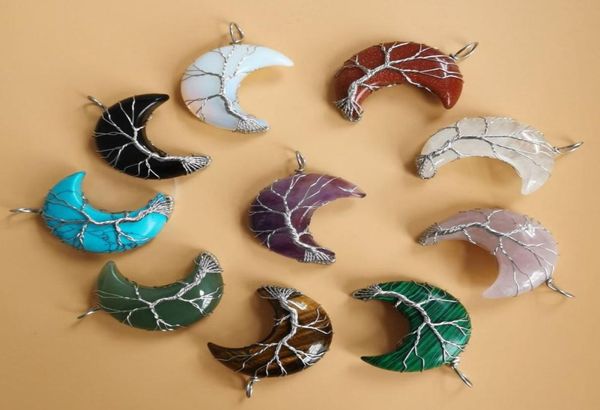 10pcslot tree of life crescent moon shape pendant silvertone wire wrap natural gemstones healing crystal women necklace9554972, Silver
10pcslot tree of life crescent moon shape pendant silvertone wire wrap natural gemstones healing crystal women necklace9554972, Silver