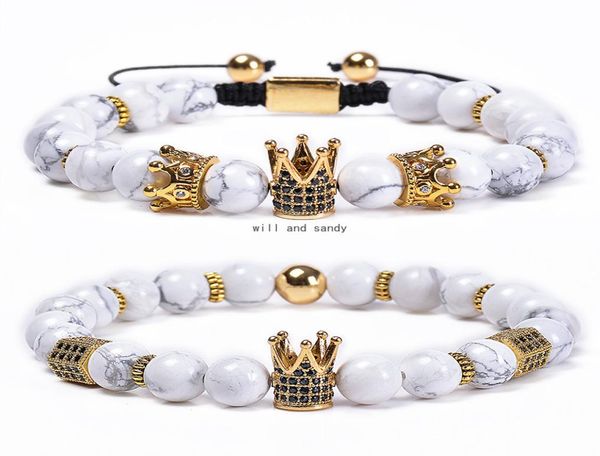 natural stone howlite beads bracelet copper zircon diamond crown bracelets braided women men fashion jewelry will and sandy3827098, Black
natural stone howlite beads bracelet copper zircon diamond crown bracelets braided women men fashion jewelry will and sandy3827098, Black
