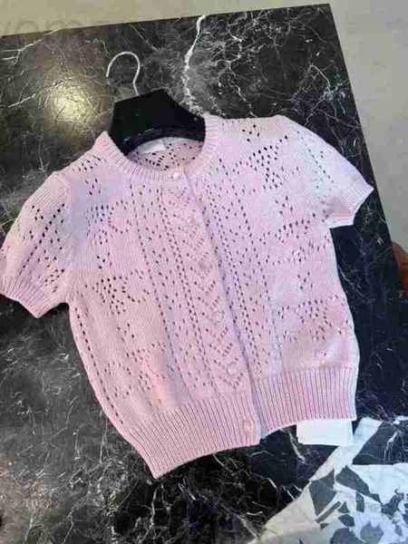 women's knits & tees designer paired high ding c family 2023 summer new pink hollow knitted short sleeve cardigan sweater for women 65e, White 
women's knits & tees designer paired high ding c family 2023 summer new pink hollow knitted short sleeve cardigan sweater for women 65e, White