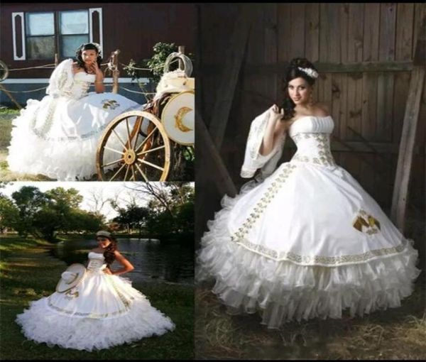 vintage white ball gown quinceanera dresses with gold embroidery beaded sweet 16 dress prom wear lace up floor length vestido de f8227207, Blue;red
vintage white ball gown quinceanera dresses with gold embroidery beaded sweet 16 dress prom wear lace up floor length vestido de f8227207, Blue;red