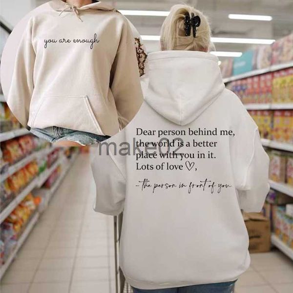 women's hoodies sweatshirts dear person behind me hoodies you are enough hooded sweatshirt aesthetic be kind hoodie positivity pullover, Black
women's hoodies sweatshirts dear person behind me hoodies you are enough hooded sweatshirt aesthetic be kind hoodie positivity pullover, Black