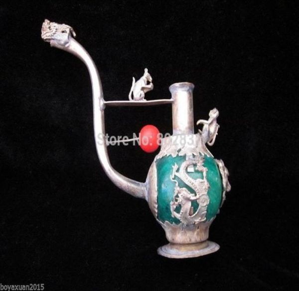 whole chinese old handmade green red jade tibet silver dragon pipe leading statue228m7427839, Black;white
whole chinese old handmade green red jade tibet silver dragon pipe leading statue228m7427839, Black;white