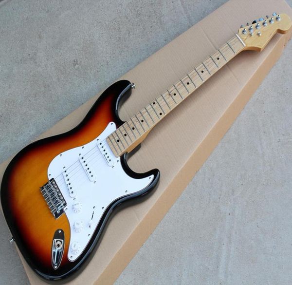tobacco sunburst electric guitar with white pickguardsss pickups22 fretsmaple fretboardcan be customized1536766
tobacco sunburst electric guitar with white pickguardsss pickups22 fretsmaple fretboardcan be customized1536766