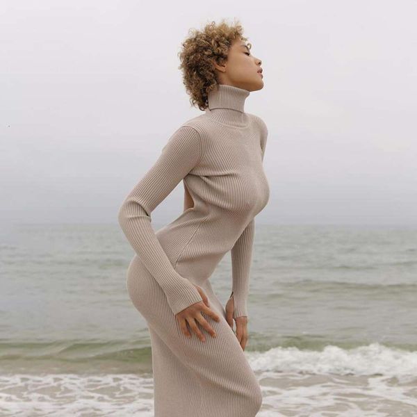 autumn and winter long sleeved knitted dresses for women, Black;gray