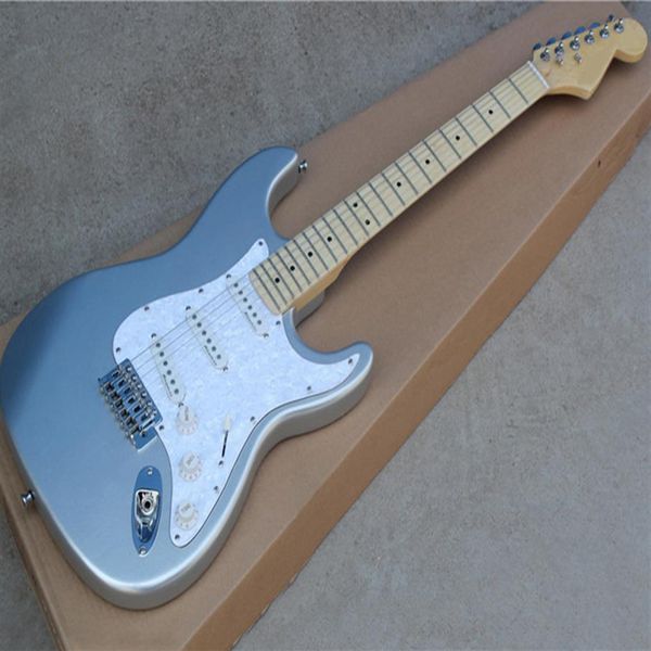 factory whole silver electric guitar with sss pickups maple fretboard white white pearled pickguard can be customized as reque280i
factory whole silver electric guitar with sss pickups maple fretboard white white pearled pickguard can be customized as reque280i
