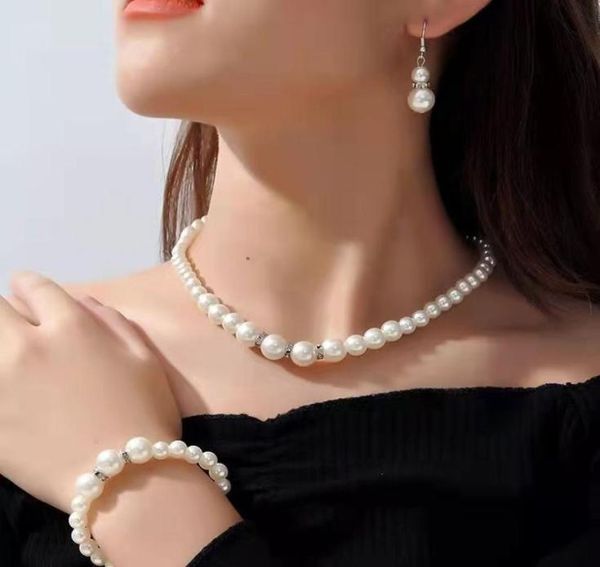 jewelry explosion suit european and american pearl necklace earring bracelet three piece set bride suit accessories65213328130817, Silver
jewelry explosion suit european and american pearl necklace earring bracelet three piece set bride suit accessories65213328130817, Silver